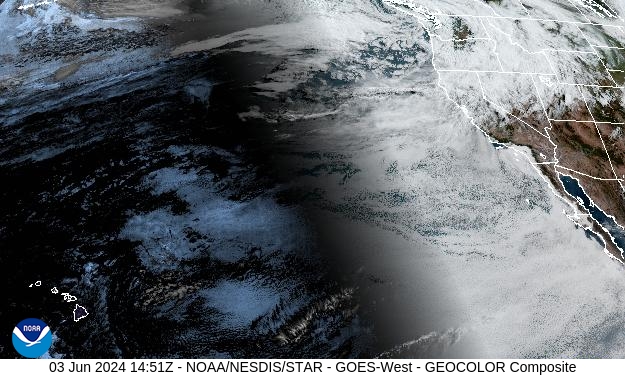 GEOColor Weather Satellite Image for San Joaquin