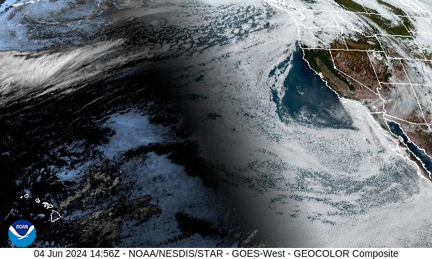 GEOColor Weather Satellite Image for Tahoe Truckee
